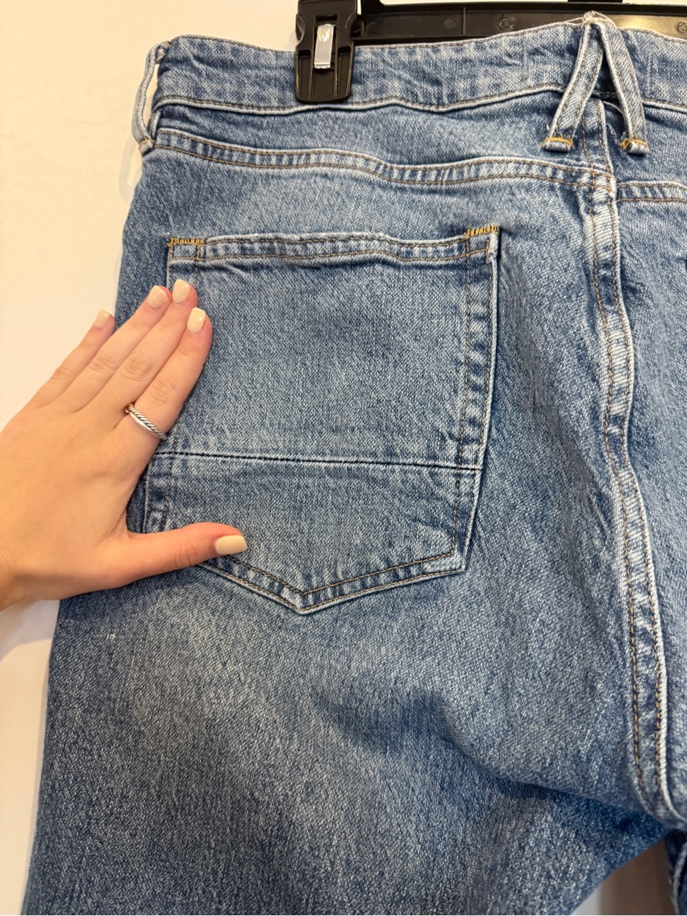 We The Free Women's Straight Leg Distressed Blue Jeans - Picture 5 of 7